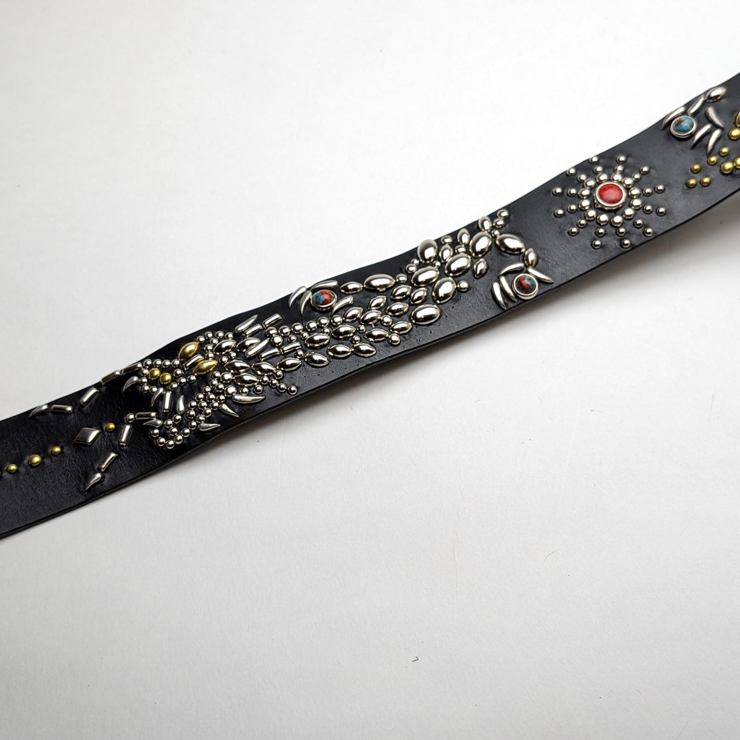 Black Dragon Studded Leather Belt – Custom Size, Handmade in Japan