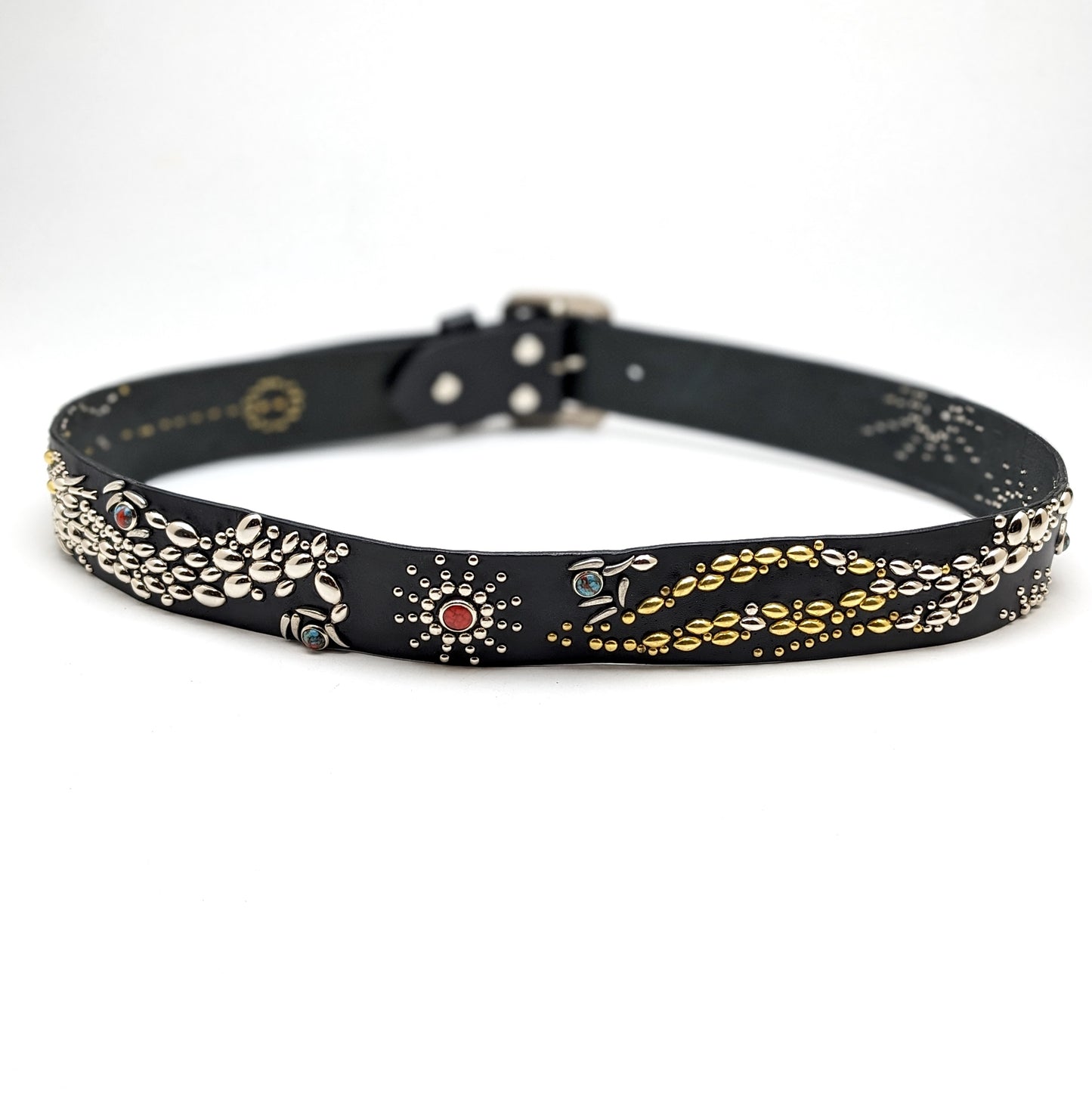 Black Dragon Studded Leather Belt – Custom Size, Handmade in Japan