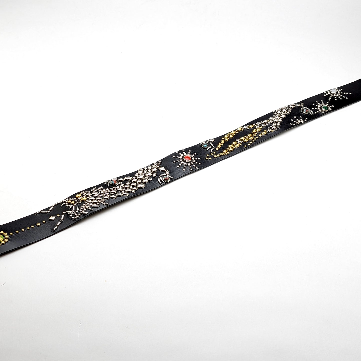 Black Dragon Studded Leather Belt – Custom Size, Handmade in Japan