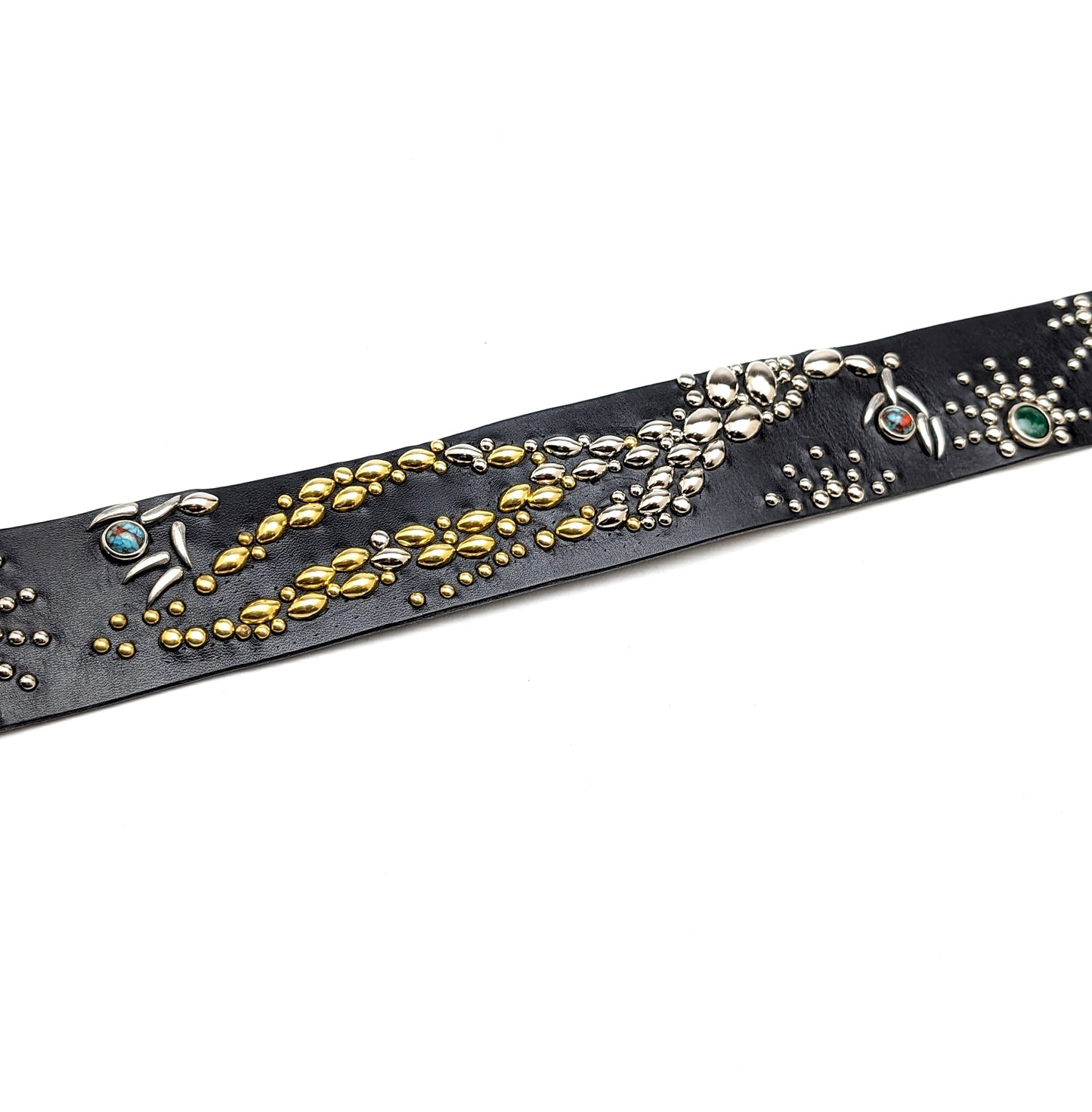 Black Dragon Studded Leather Belt – Custom Size, Handmade in Japan